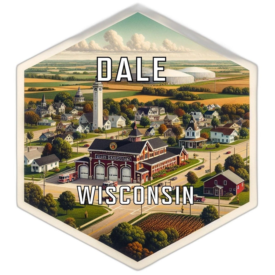 Dale Wisconsin Souvenir Travel Destination Die Cut Hexagon Fridge Magnet Image 1