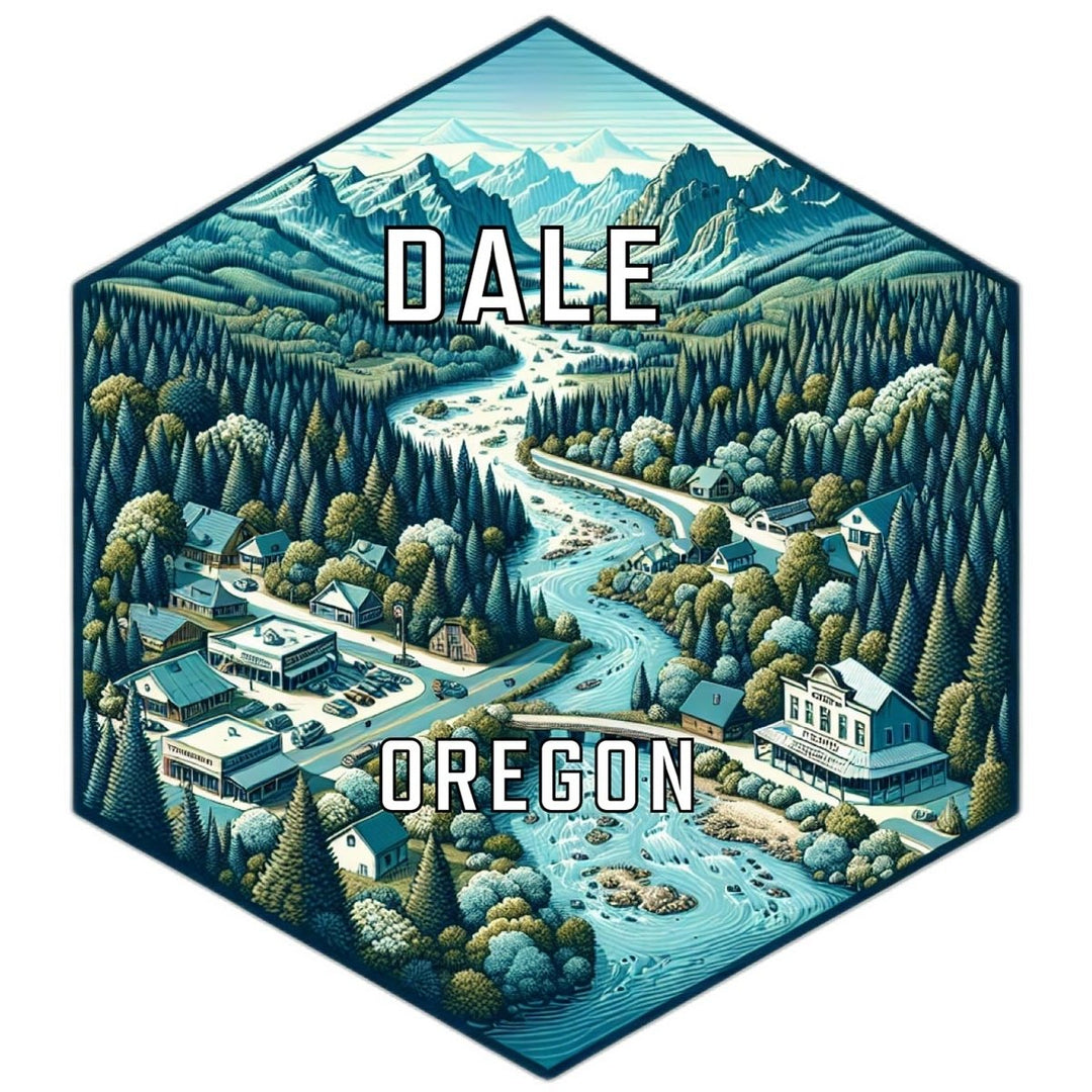 Dale Oregon Souvenir Travel Destination Die Cut Hexagon Fridge Magnet Image 1