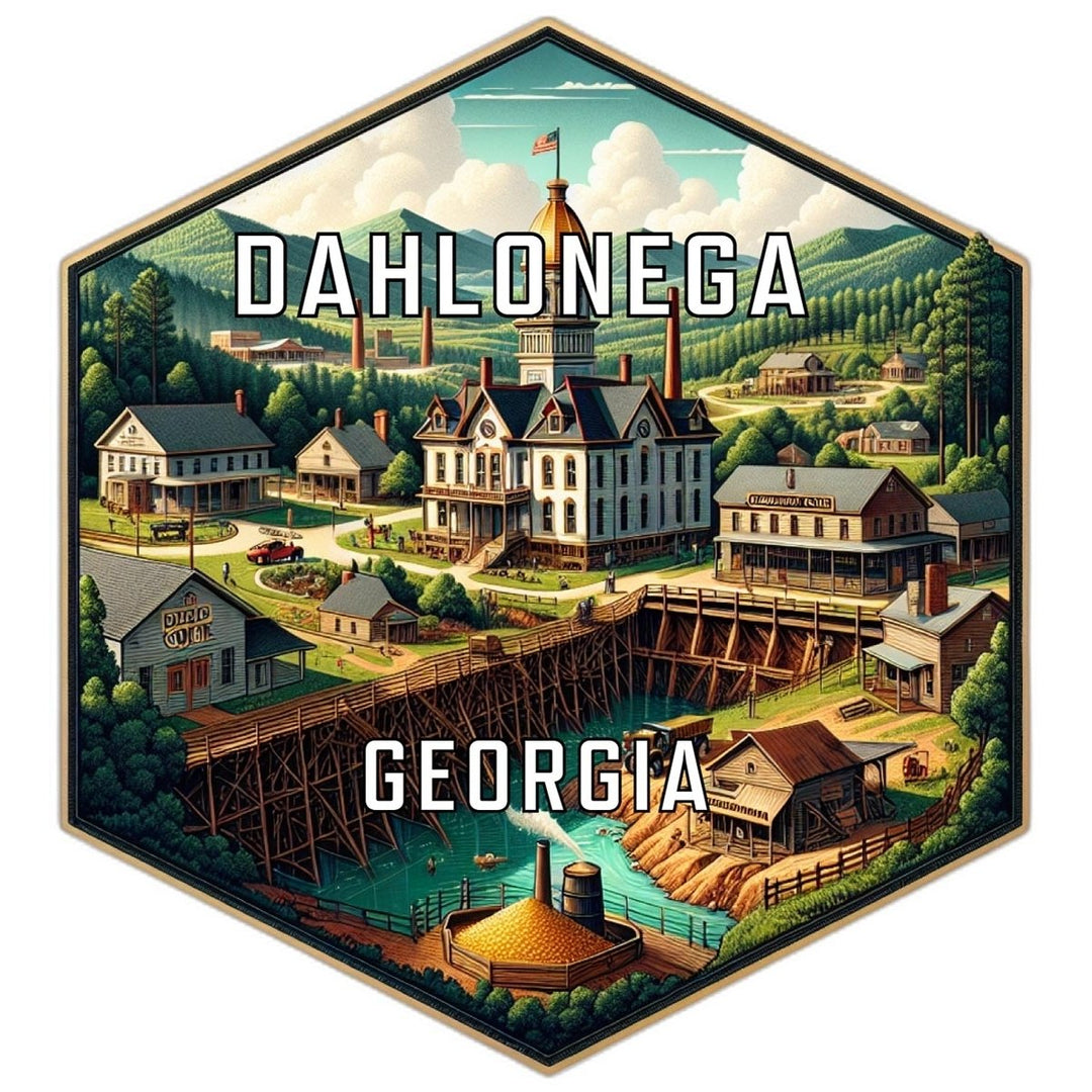 Dahlonega Georgia Souvenir Travel Destination Die Cut Hexagon Fridge Magnet Image 1