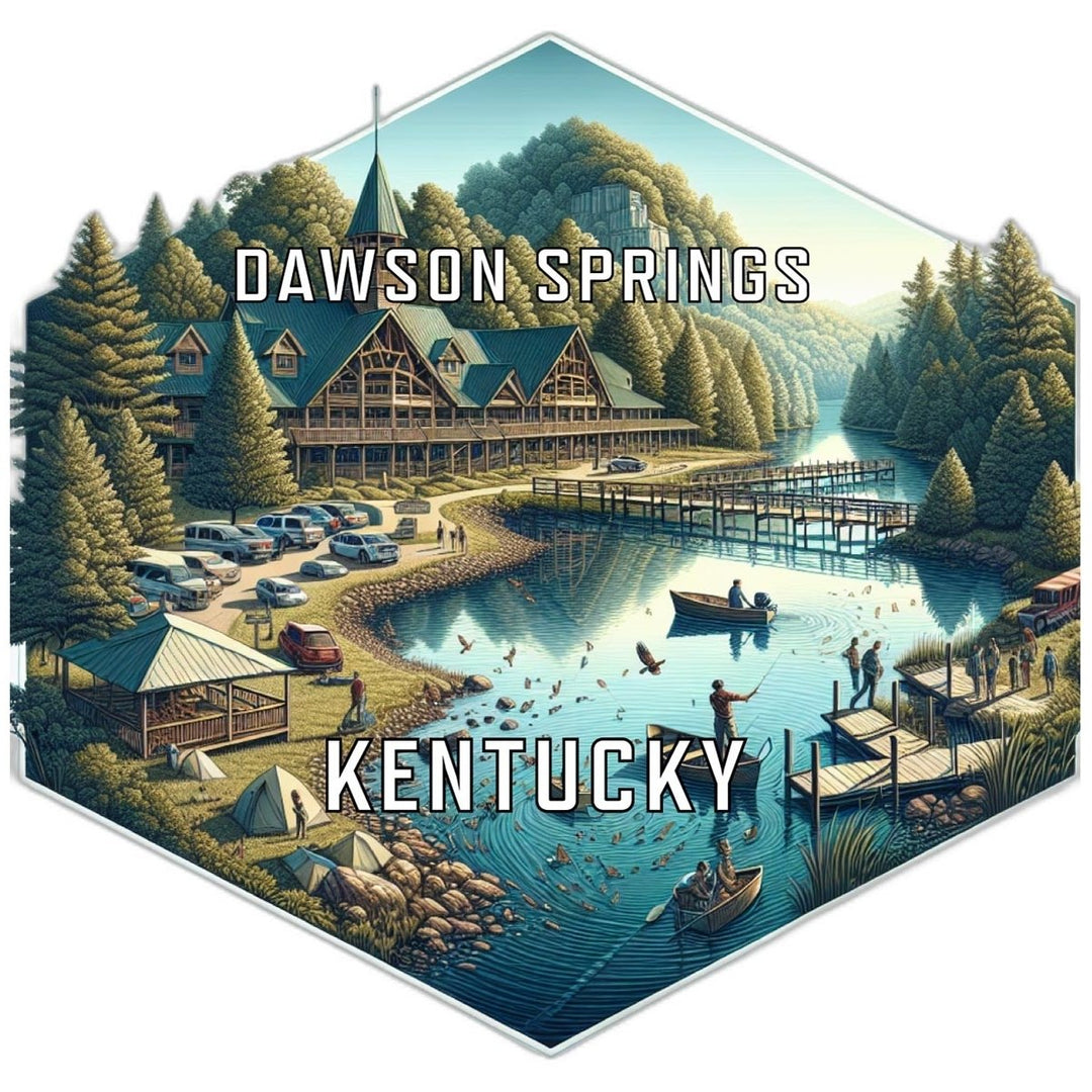 Dawson Springs Kentucky Souvenir Travel Destination Die Cut Hexagon Fridge Magnet Image 1