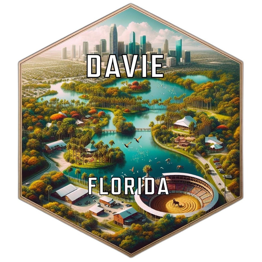 Davie Florida Souvenir Travel Destination Die Cut Hexagon Fridge Magnet Image 1