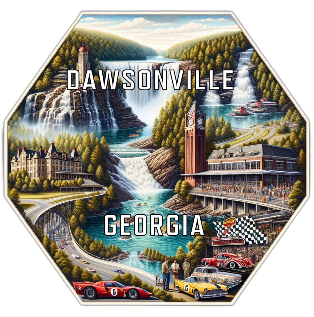 Dawsonville Georgia Souvenir Travel Destination Die Cut Hexagon Fridge Magnet Image 1