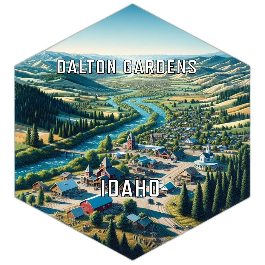 Dalton Gardens Idaho Souvenir Travel Destination Die Cut Hexagon Fridge Magnet Image 1