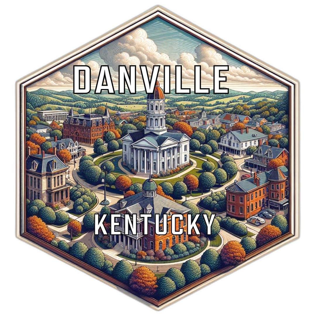 Danville Kentucky Souvenir Travel Destination Die Cut Hexagon Fridge Magnet Image 1