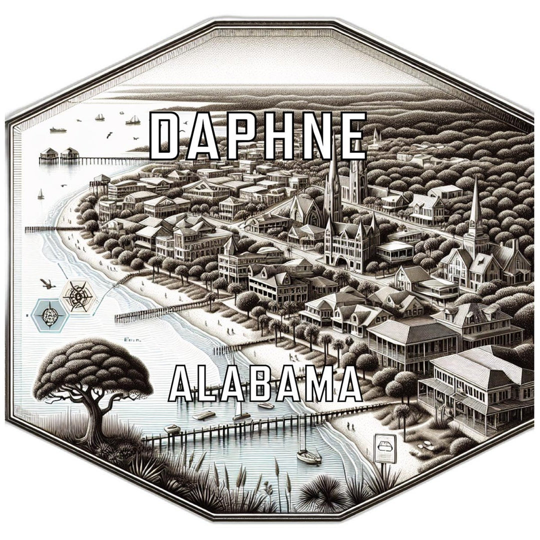 Daphne Alabama Souvenir Travel Destination Die Cut Hexagon Fridge Magnet Image 1