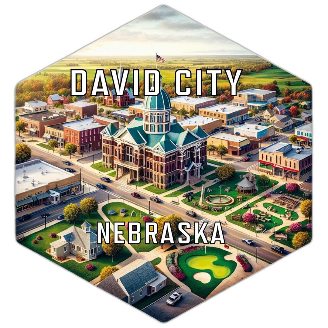 David City Nebraska Souvenir Travel Destination Die Cut Hexagon Fridge Magnet Image 1