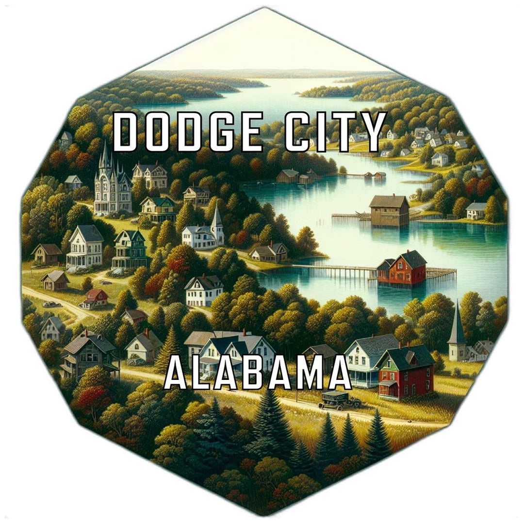 Dodge City Alabama Souvenir Travel Destination Die Cut Hexagon Fridge Magnet Image 1