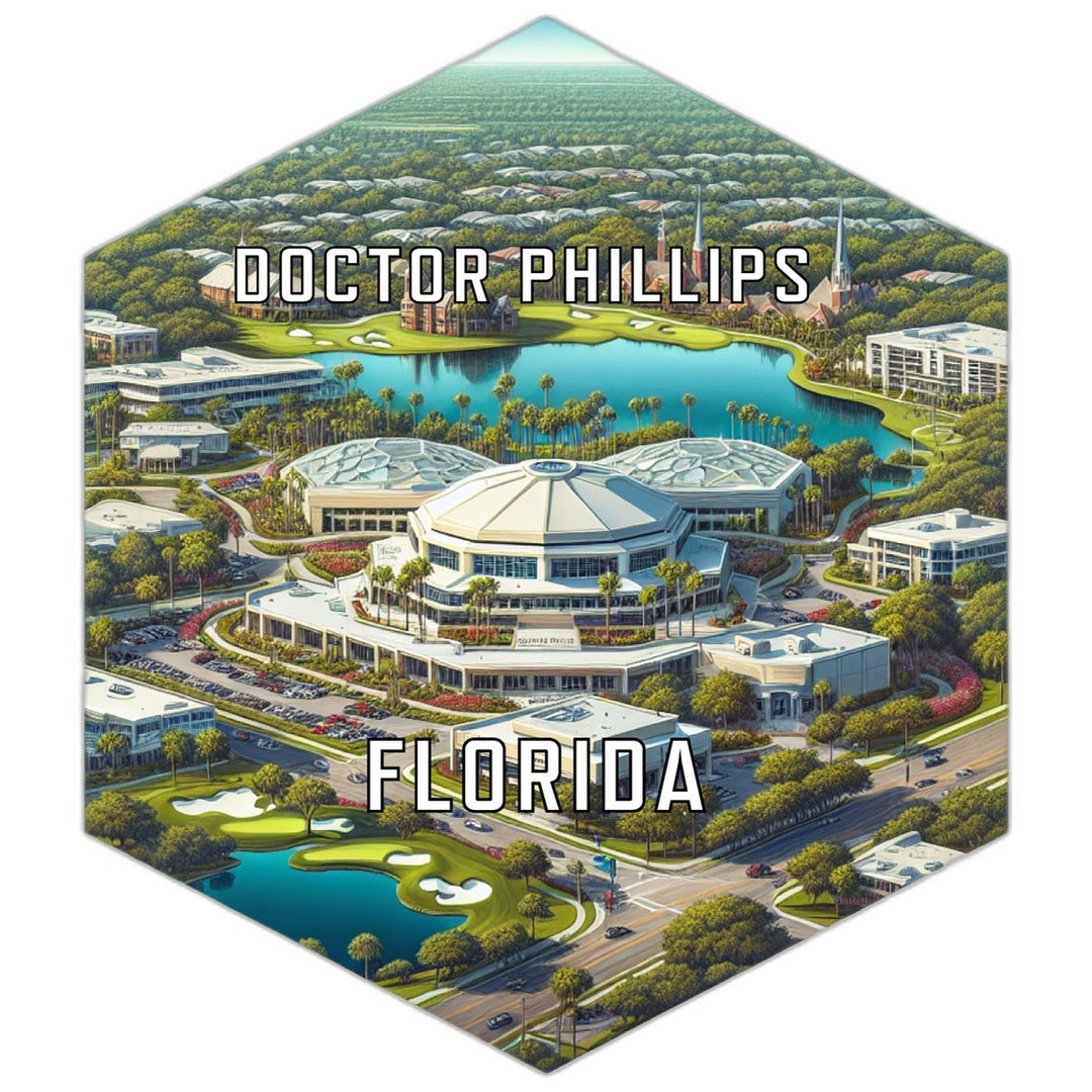 Doctor Phillips Florida Souvenir Travel Destination Die Cut Hexagon Fridge Magnet Image 1