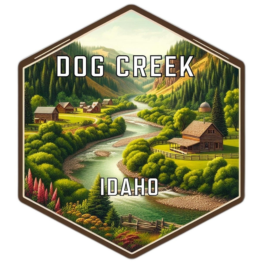 Dog Creek Idaho Souvenir Travel Destination Die Cut Hexagon Fridge Magnet Image 1