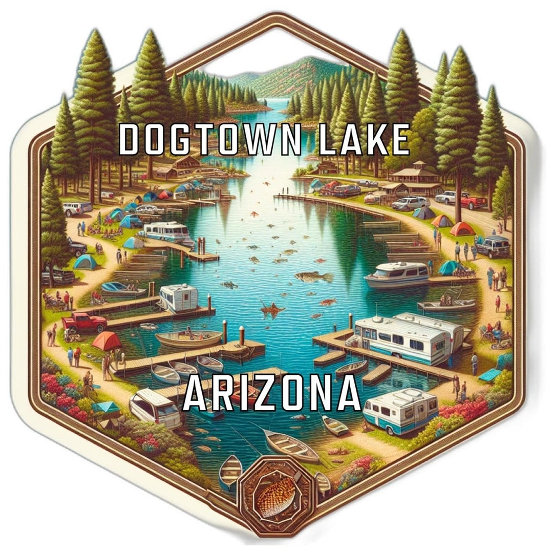 Dogtown Lake Arizona Souvenir Travel Destination Die Cut Hexagon Fridge Magnet Image 1