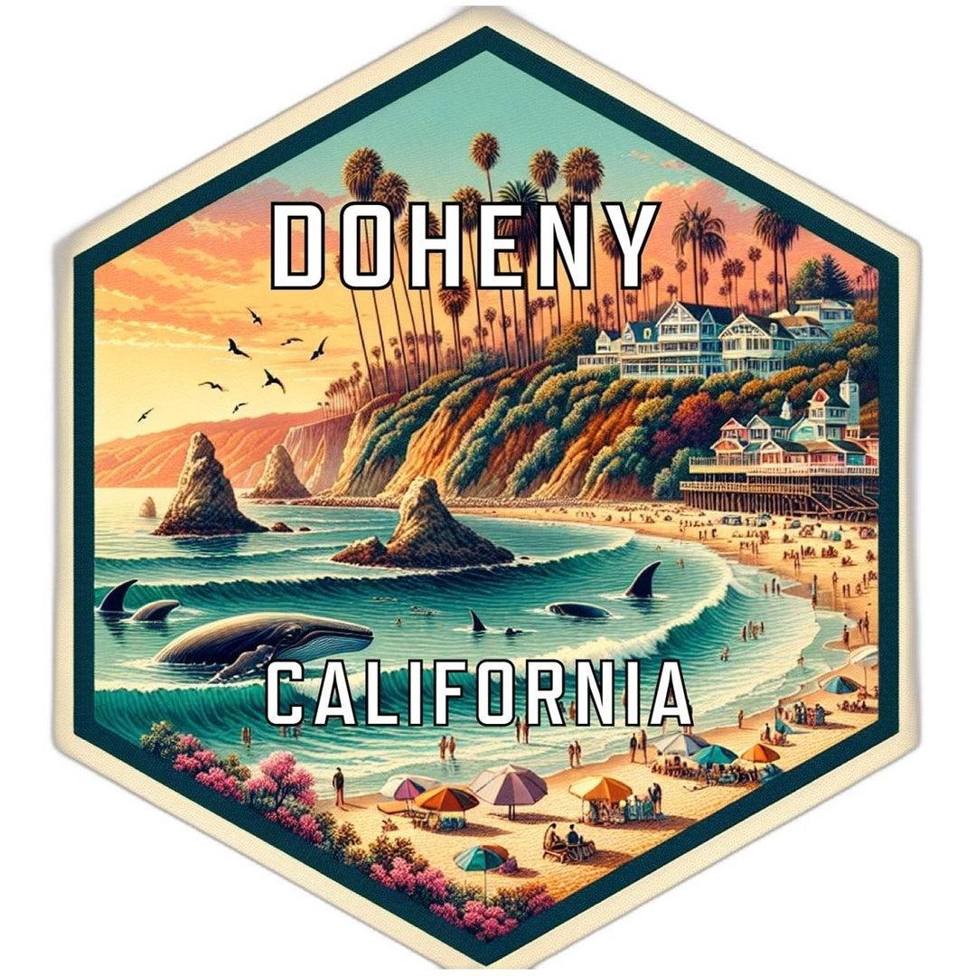 Doheny California Souvenir Travel Destination Die Cut Hexagon Fridge Magnet Image 1