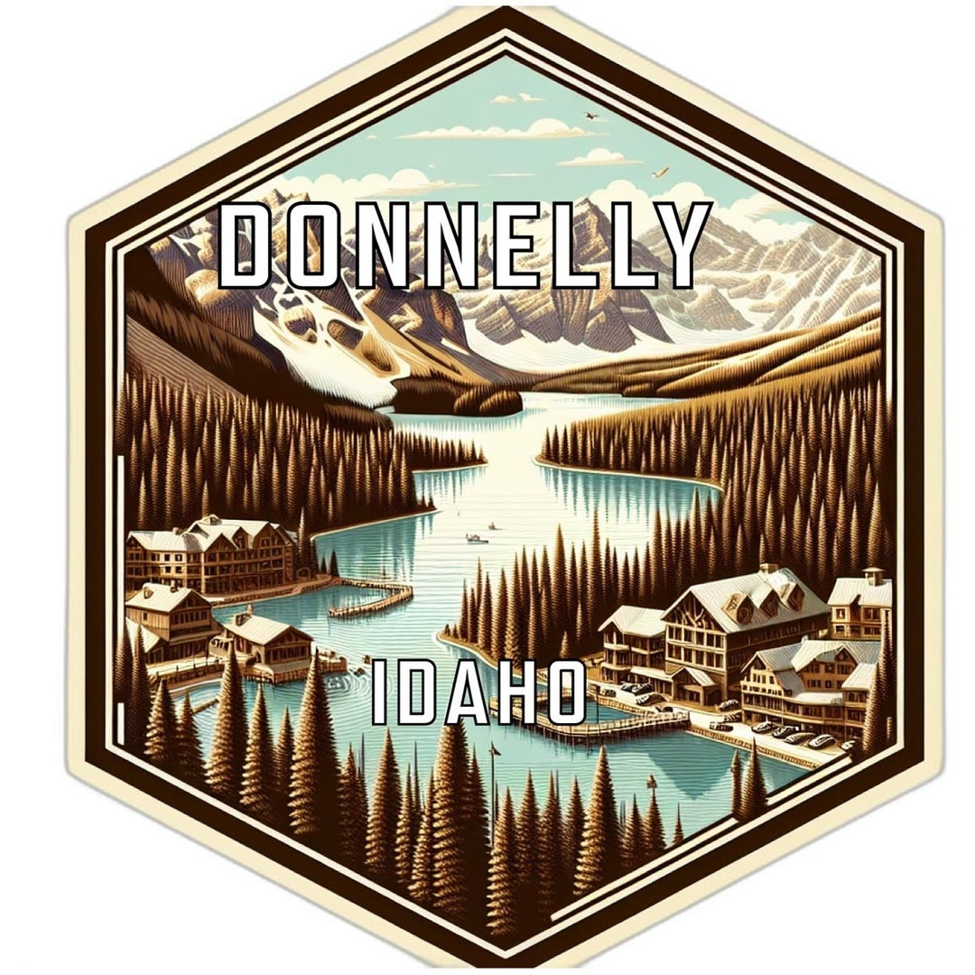 Donnelly Idaho Souvenir Travel Destination Die Cut Hexagon Fridge Magnet Image 1