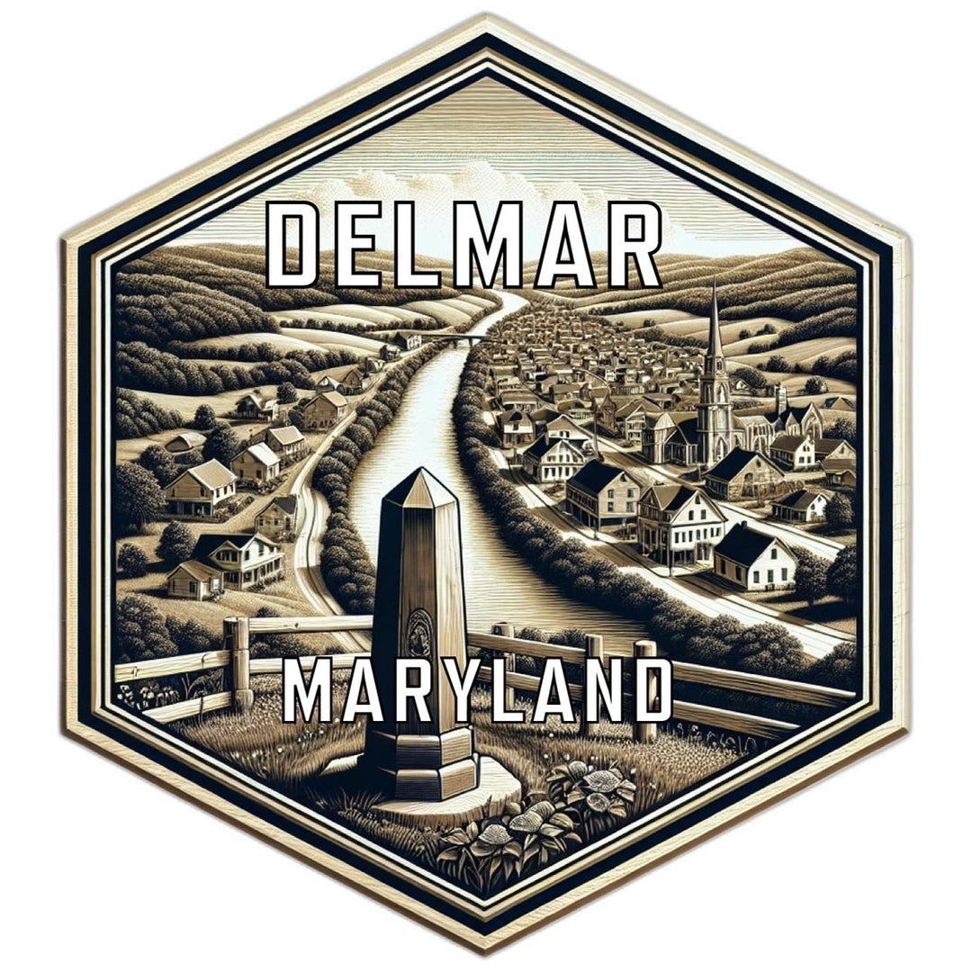 Delmar Maryland Souvenir Travel Destination Die Cut Hexagon Fridge Magnet Image 1