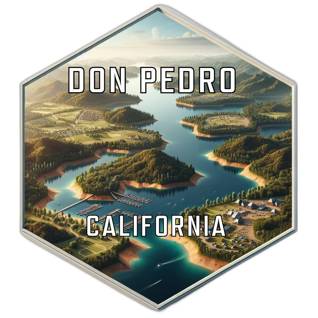 Don Pedro California Souvenir Travel Destination Die Cut Hexagon Fridge Magnet Image 1