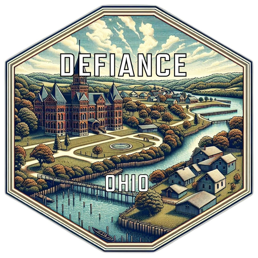 Defiance Ohio Souvenir Travel Destination Die Cut Hexagon Fridge Magnet Image 1