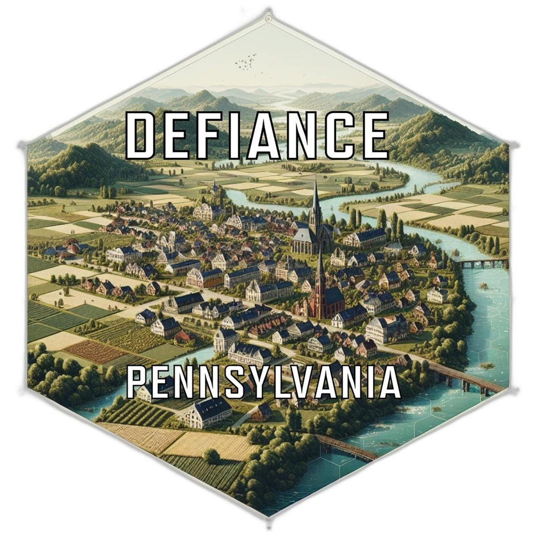 Defiance Pennsylvania Souvenir Travel Destination Die Cut Hexagon Fridge Magnet Image 1