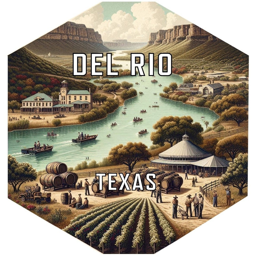 Del Rio Texas Souvenir Travel Destination Die Cut Hexagon Fridge Magnet Image 1