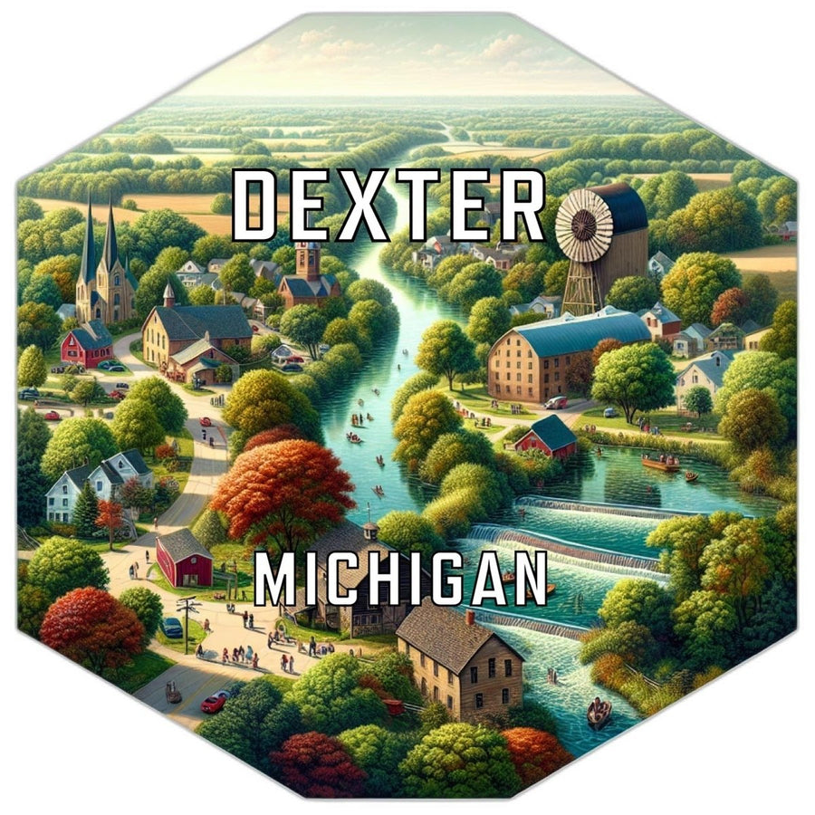 Dexter Michigan Souvenir Travel Destination Die Cut Hexagon Fridge Magnet Image 1