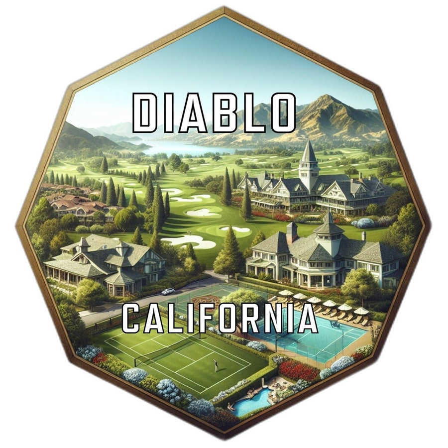 Diablo California Souvenir Travel Destination Die Cut Hexagon Fridge Magnet Image 1