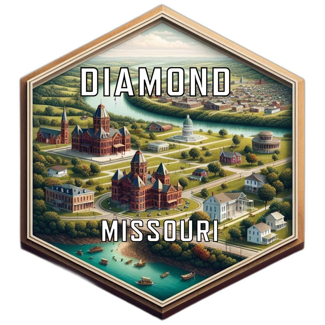 Diamond Missouri Souvenir Travel Destination Die Cut Hexagon Fridge Magnet Image 1