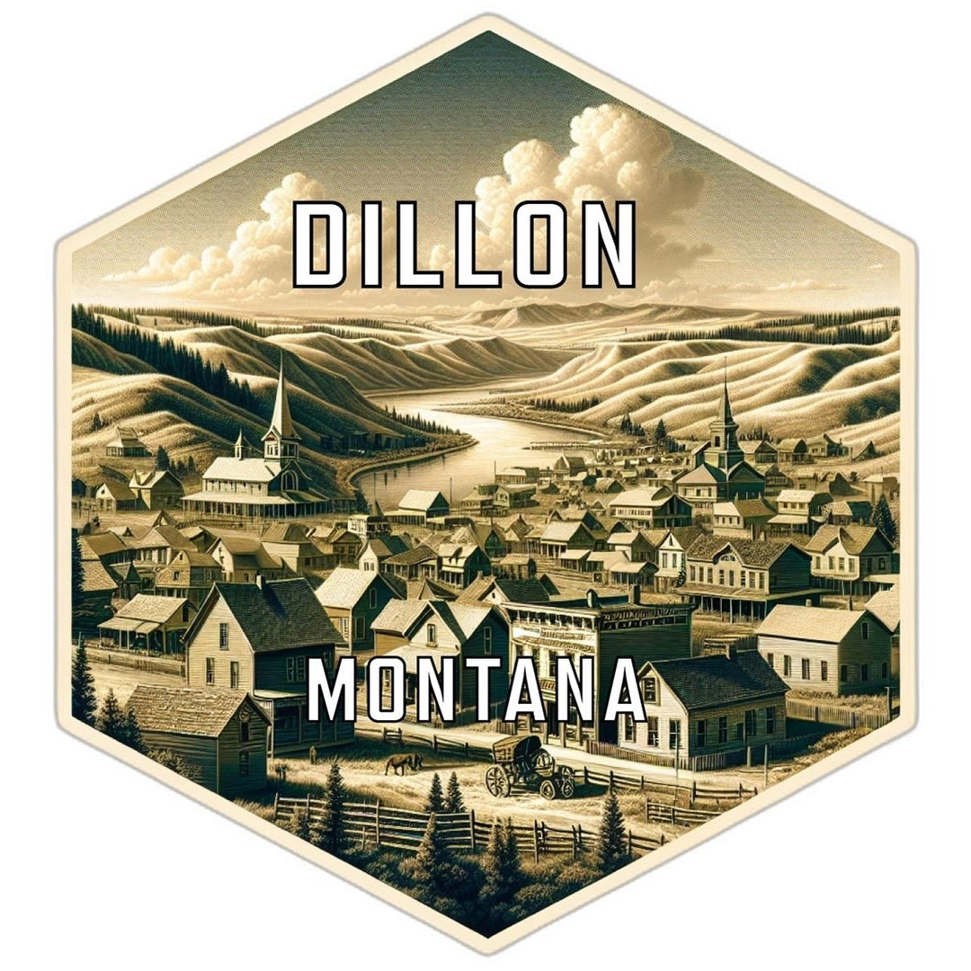 Dillon Montana Souvenir Travel Destination Die Cut Hexagon Fridge Magnet Image 1