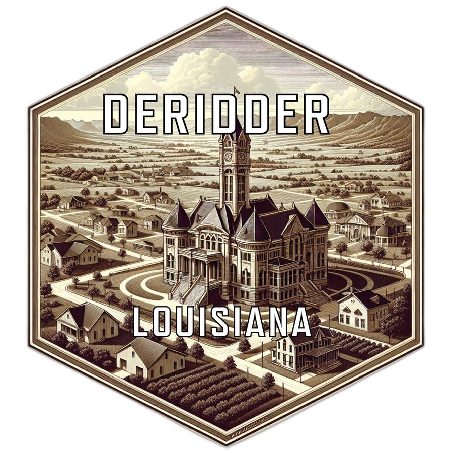 Deridder Louisiana Souvenir Travel Destination Die Cut Hexagon Fridge Magnet Image 1