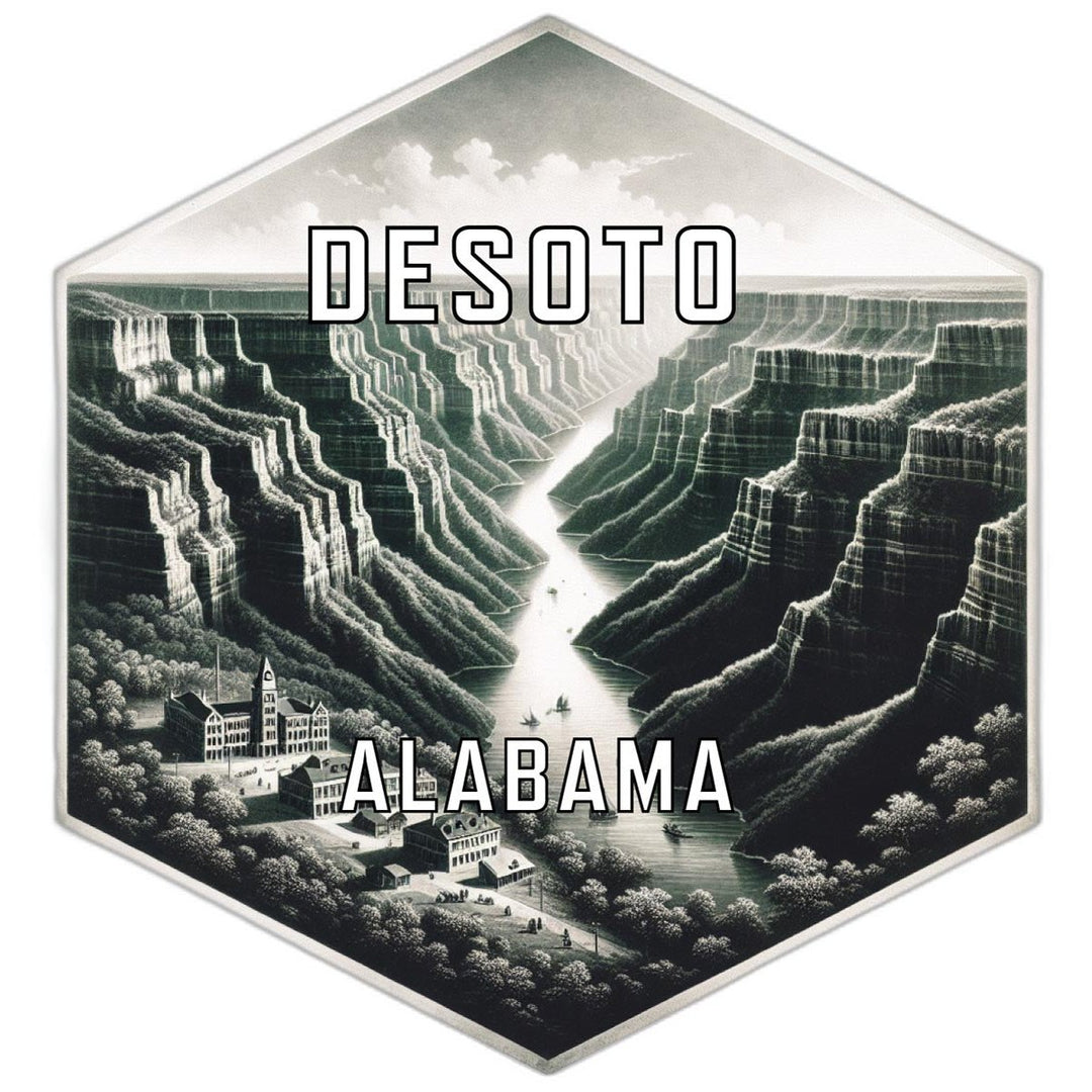 Desoto Alabama Souvenir Travel Destination Die Cut Hexagon Fridge Magnet Image 1