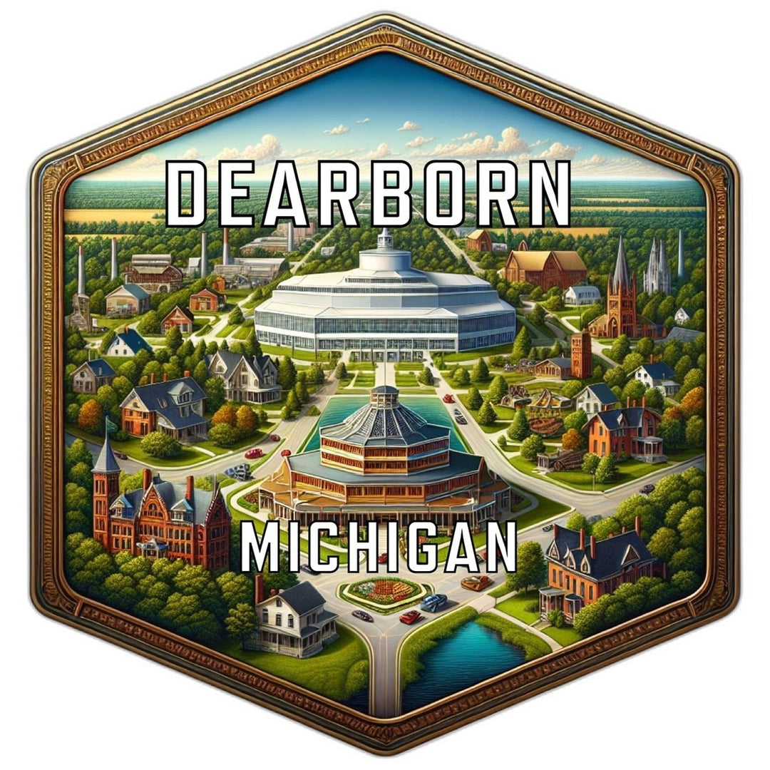 Dearborn Michigan Souvenir Travel Destination Die Cut Hexagon Fridge Magnet Image 1