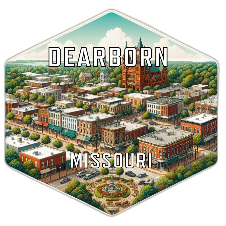 Dearborn Missouri Souvenir Travel Destination Die Cut Hexagon Fridge Magnet Image 1