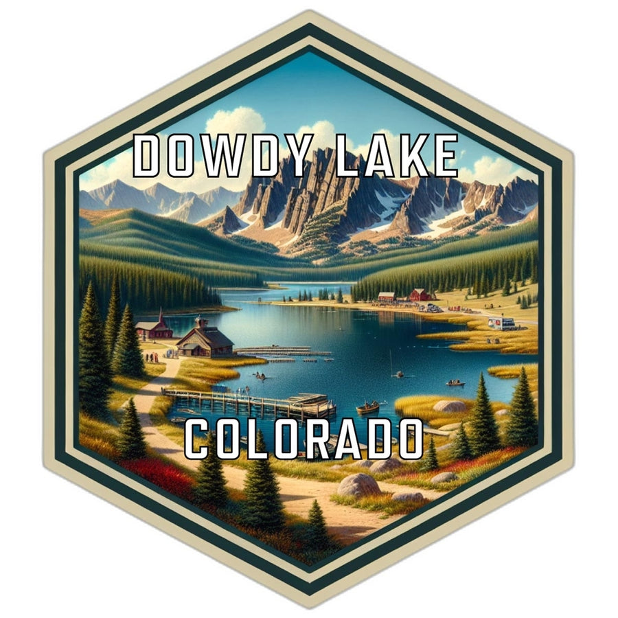 Dowdy Lake Colorado Souvenir Travel Destination Die Cut Hexagon Fridge Magnet Image 1