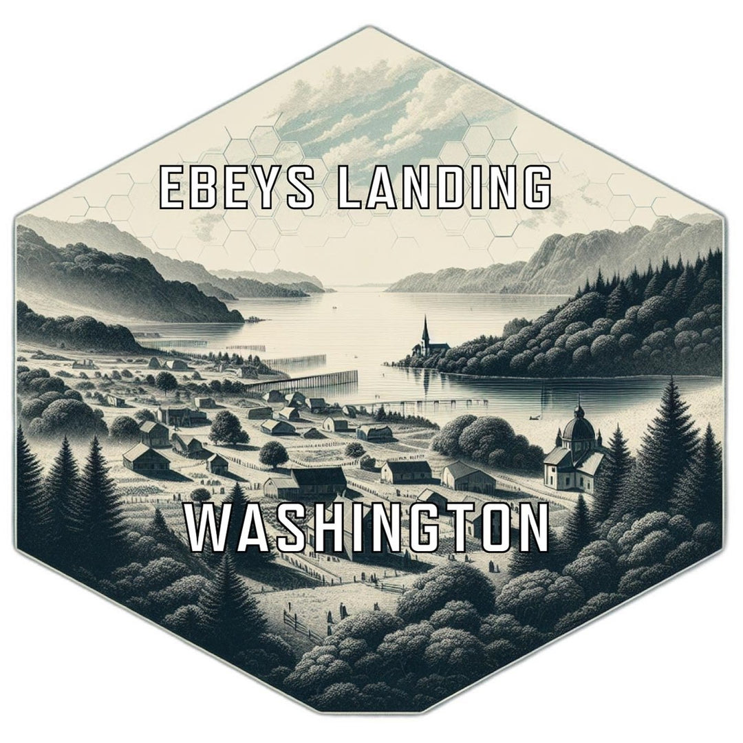 Ebey S Landing Washington Souvenir Travel Destination Die Cut Hexagon Fridge Magnet Image 1