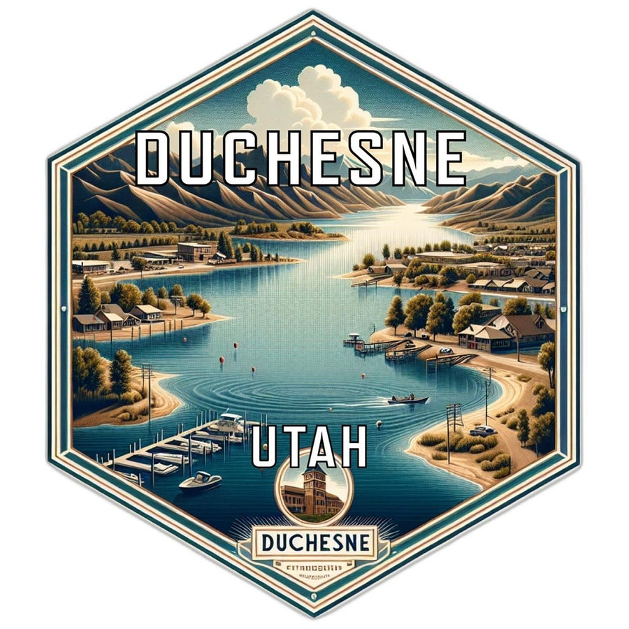 Duchesne Utah Souvenir Travel Destination Die Cut Hexagon Fridge Magnet Image 1