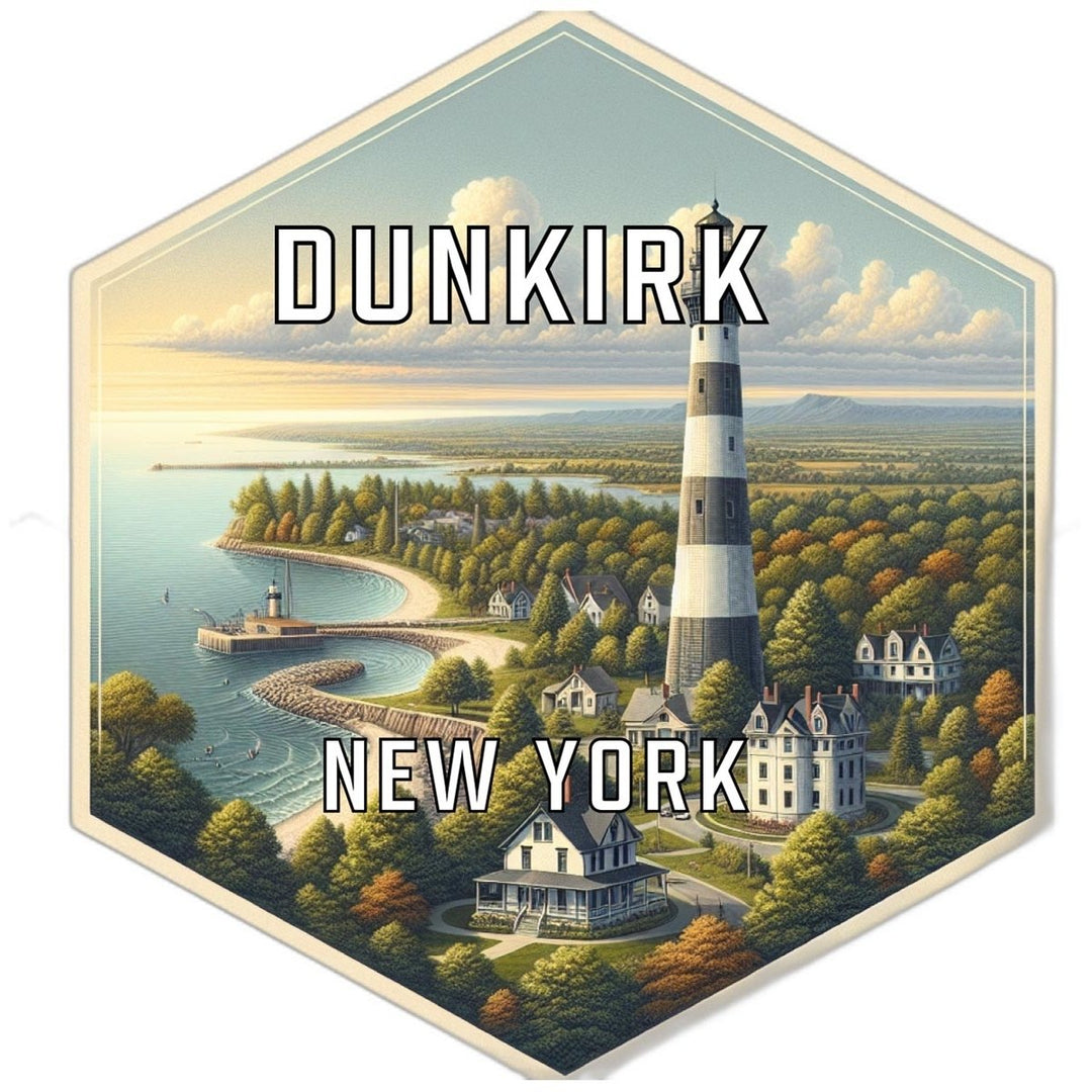 Dunkirk York Souvenir Travel Destination Die Cut Hexagon Fridge Magnet Image 1