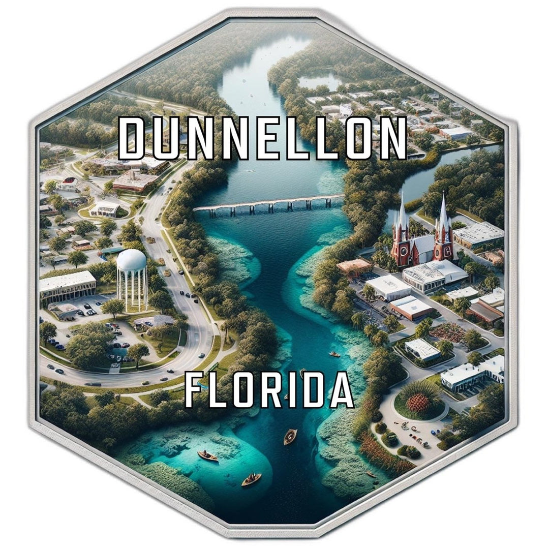 Dunnellon Florida Souvenir Travel Destination Die Cut Hexagon Fridge Magnet Image 1