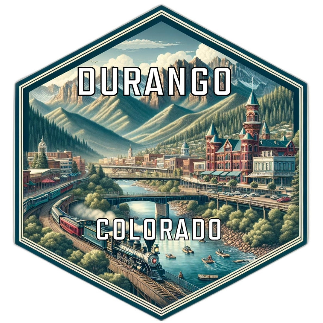 Durango Colorado Souvenir Travel Destination Die Cut Hexagon Fridge Magnet Image 1