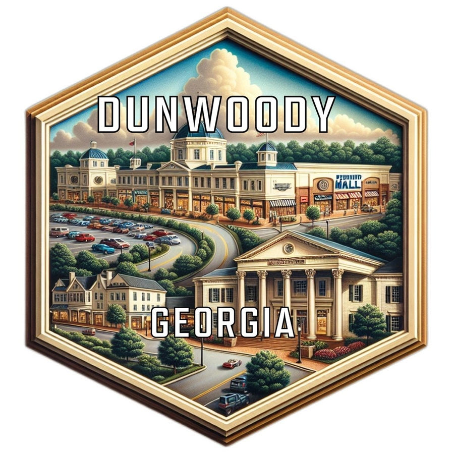 Dunwoody Georgia Souvenir Travel Destination Die Cut Hexagon Fridge Magnet Image 1