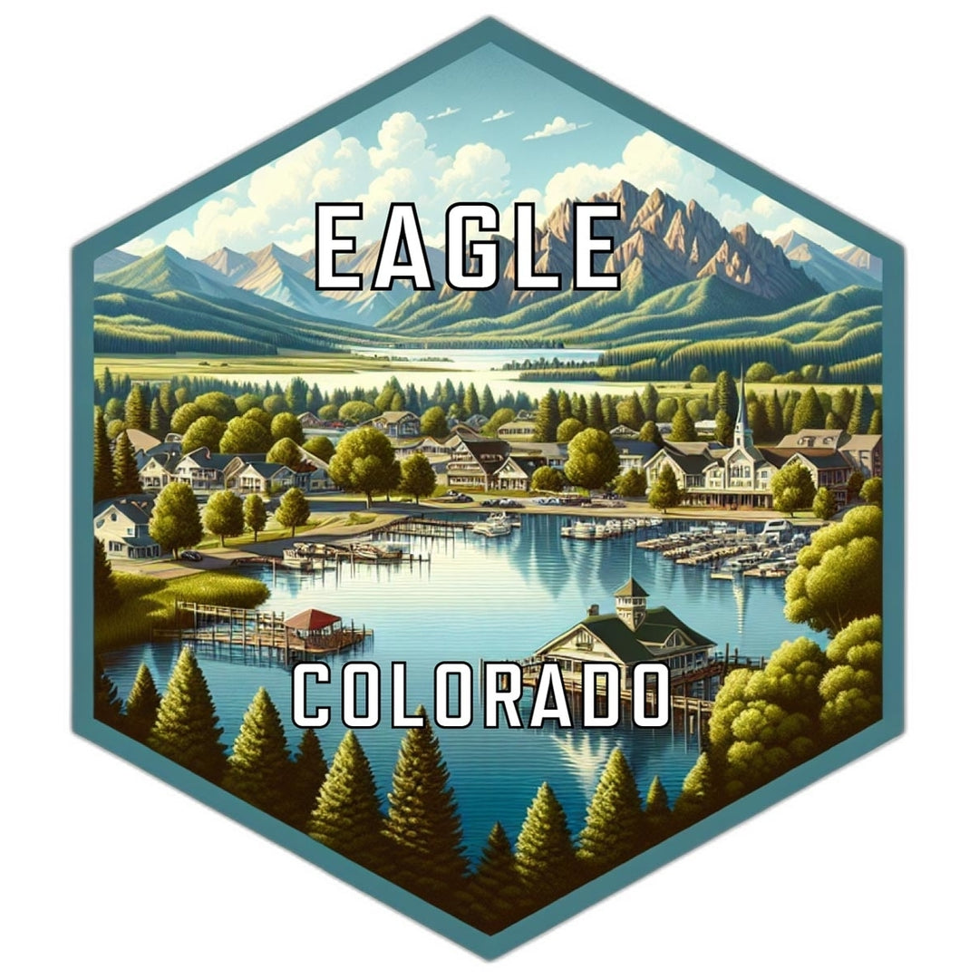 Eagle Colorado Souvenir Travel Destination Die Cut Hexagon Fridge Magnet Image 1