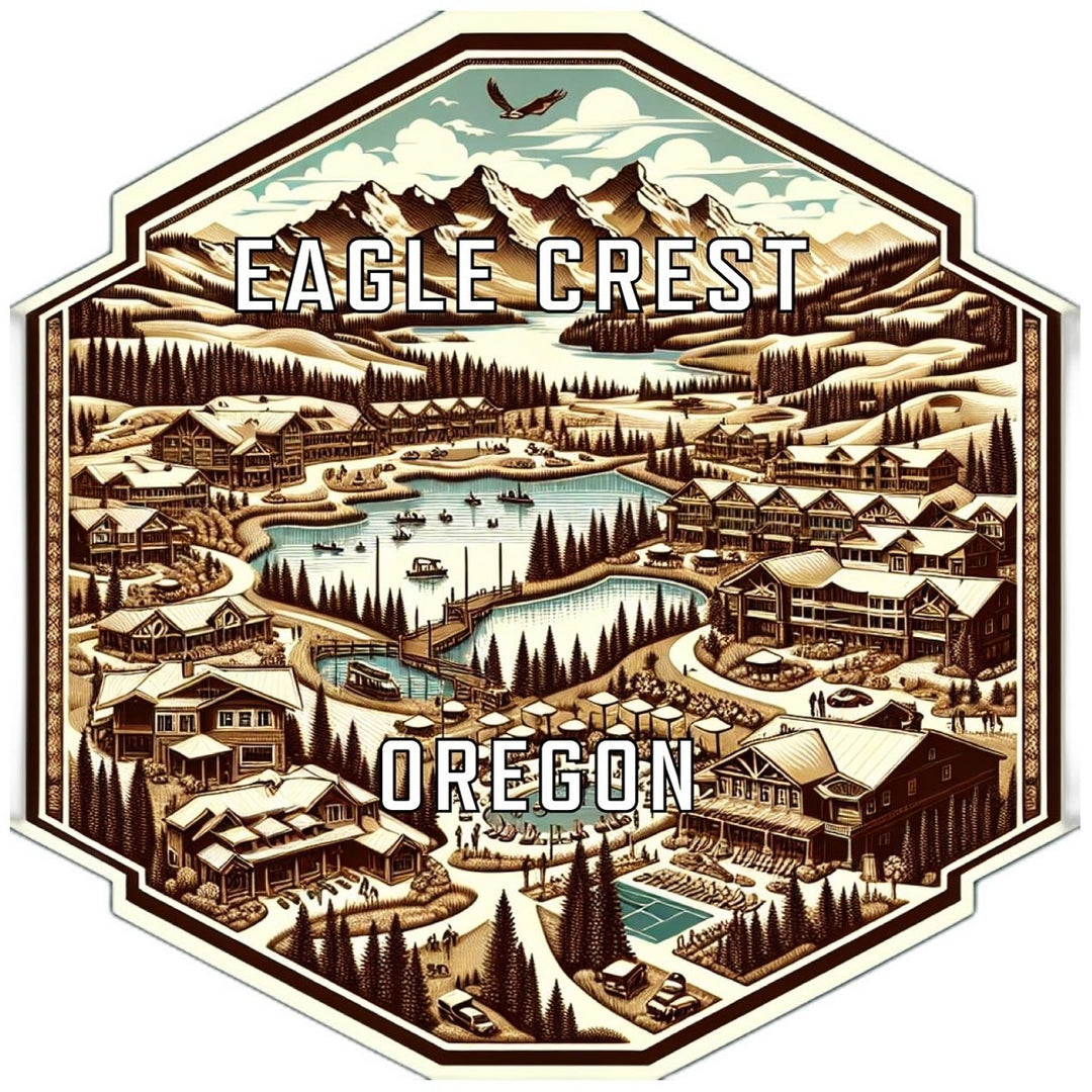 Eagle Crest Oregon Souvenir Travel Destination Die Cut Hexagon Fridge Magnet Image 1