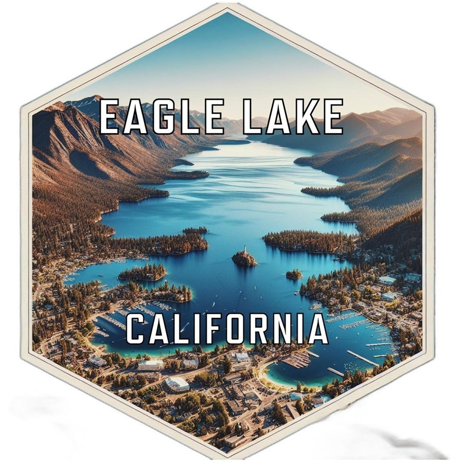 Eagle Lake California Souvenir Travel Destination Die Cut Hexagon Fridge Magnet Image 1