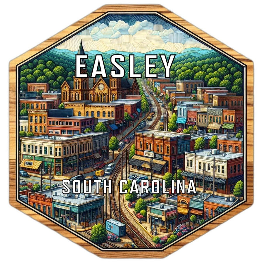 Easley South Carolina Souvenir Travel Destination Die Cut Hexagon Fridge Magnet Image 1