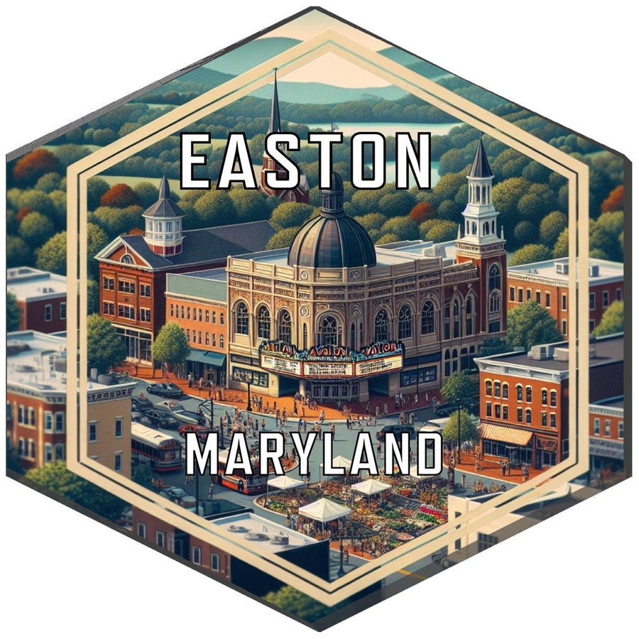 Easton Maryland Souvenir Travel Destination Die Cut Hexagon Fridge Magnet Image 1