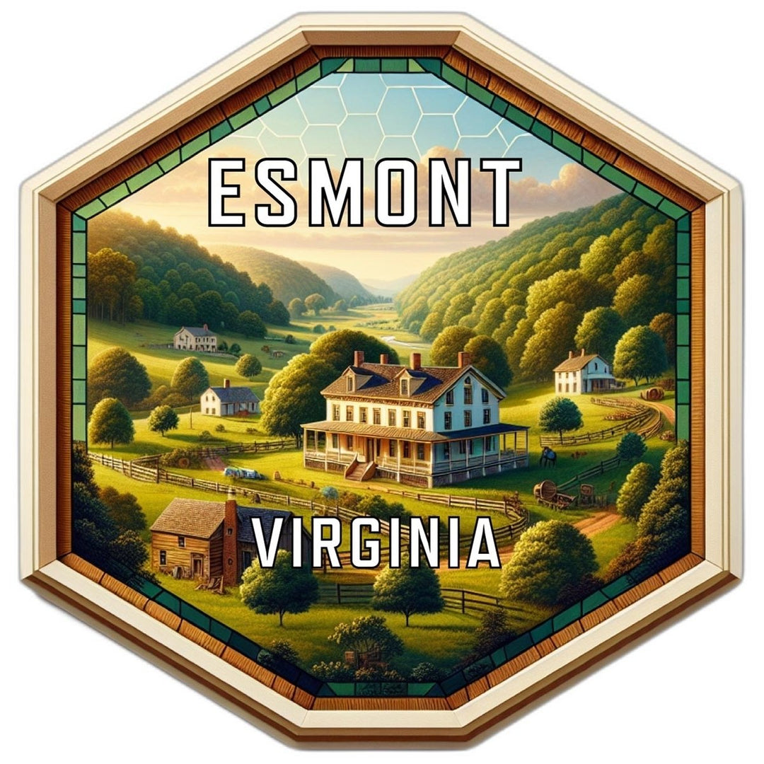 Esmont Virginia Souvenir Travel Destination Die Cut Hexagon Fridge Magnet Image 1