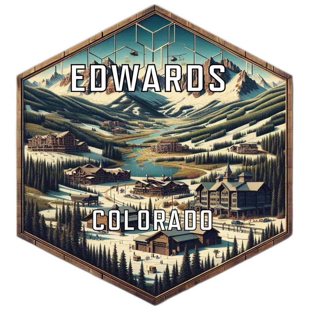 Edwards Colorado Souvenir Travel Destination Die Cut Hexagon Fridge Magnet Image 1