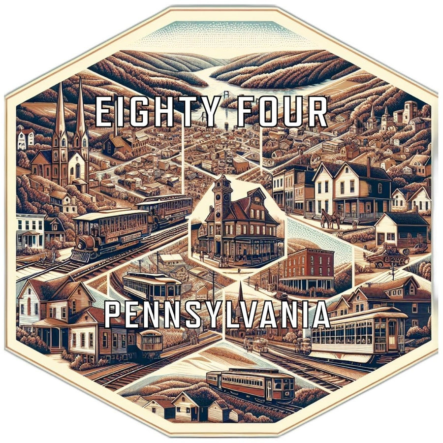 Eighty Four Pennsylvania Souvenir Travel Destination Die Cut Hexagon Fridge Magnet Image 1