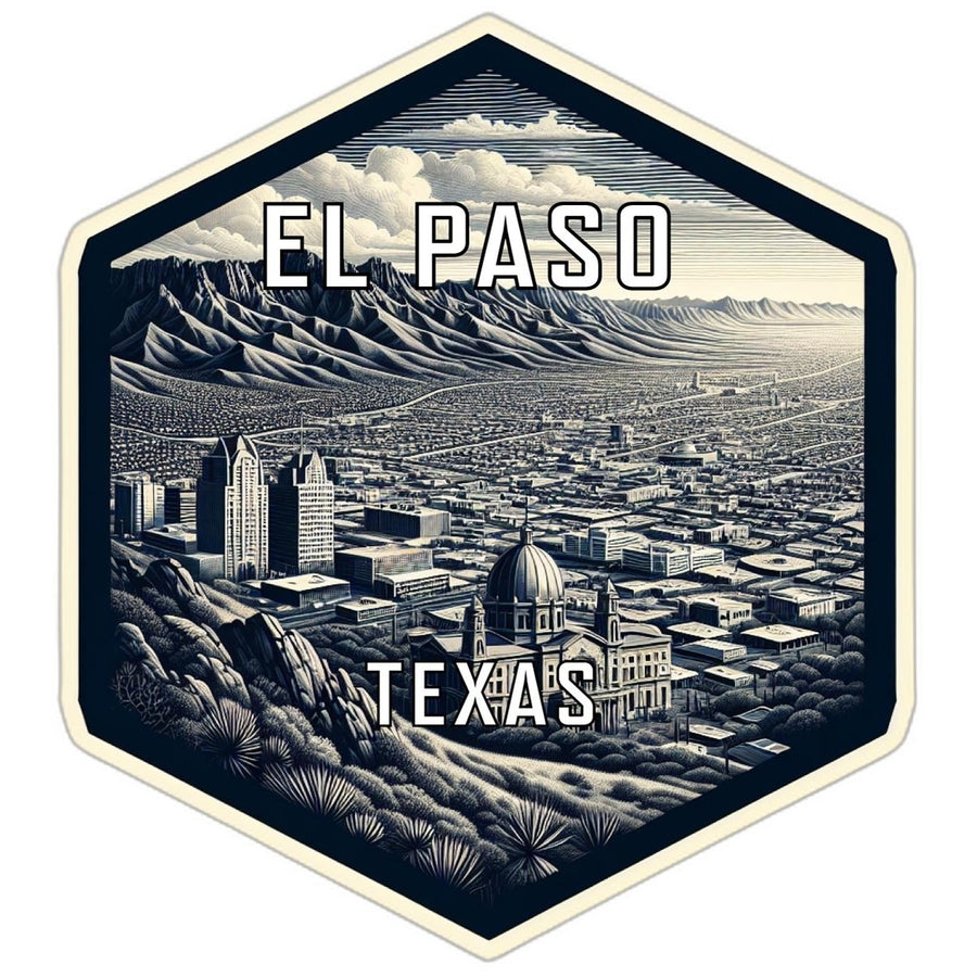 El Paso Texas Souvenir Travel Destination Die Cut Hexagon Fridge Magnet Image 1