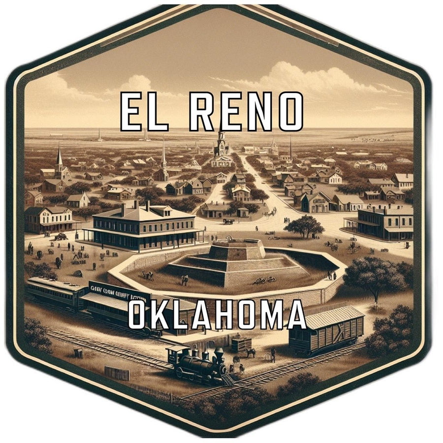 El Reno Oklahoma Souvenir Travel Destination Die Cut Hexagon Fridge Magnet Image 1