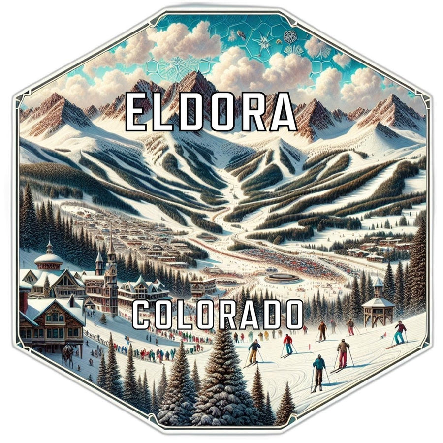 Eldora Colorado Souvenir Travel Destination Die Cut Hexagon Fridge Magnet Image 1