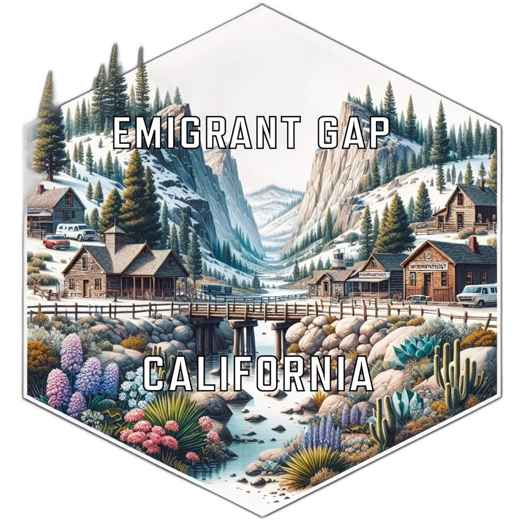 Emigrant Gap California Souvenir Travel Destination Die Cut Hexagon Fridge Magnet Image 1