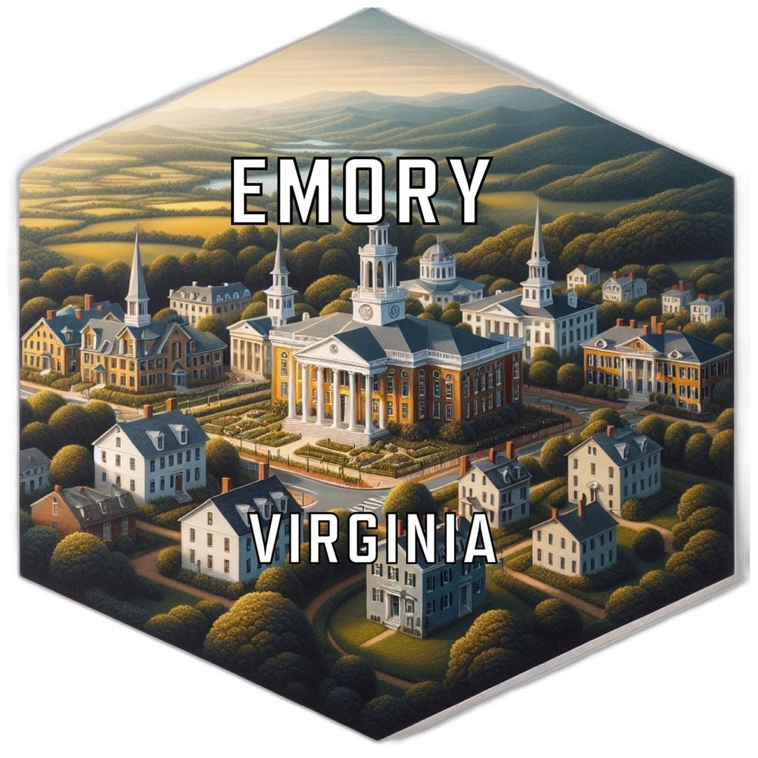 Emory Virginia Souvenir Travel Destination Die Cut Hexagon Fridge Magnet Image 1