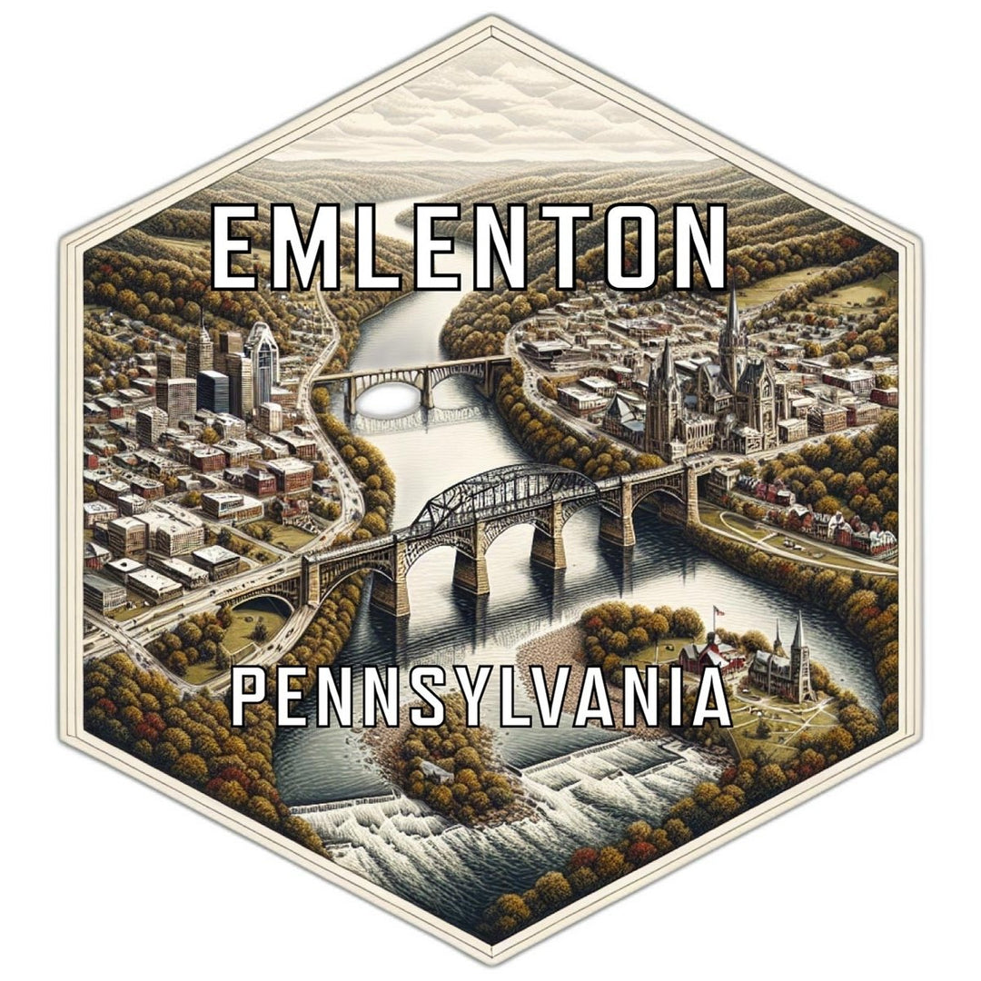 Emlenton Pennsylvania Souvenir Travel Destination Die Cut Hexagon Fridge Magnet Image 1